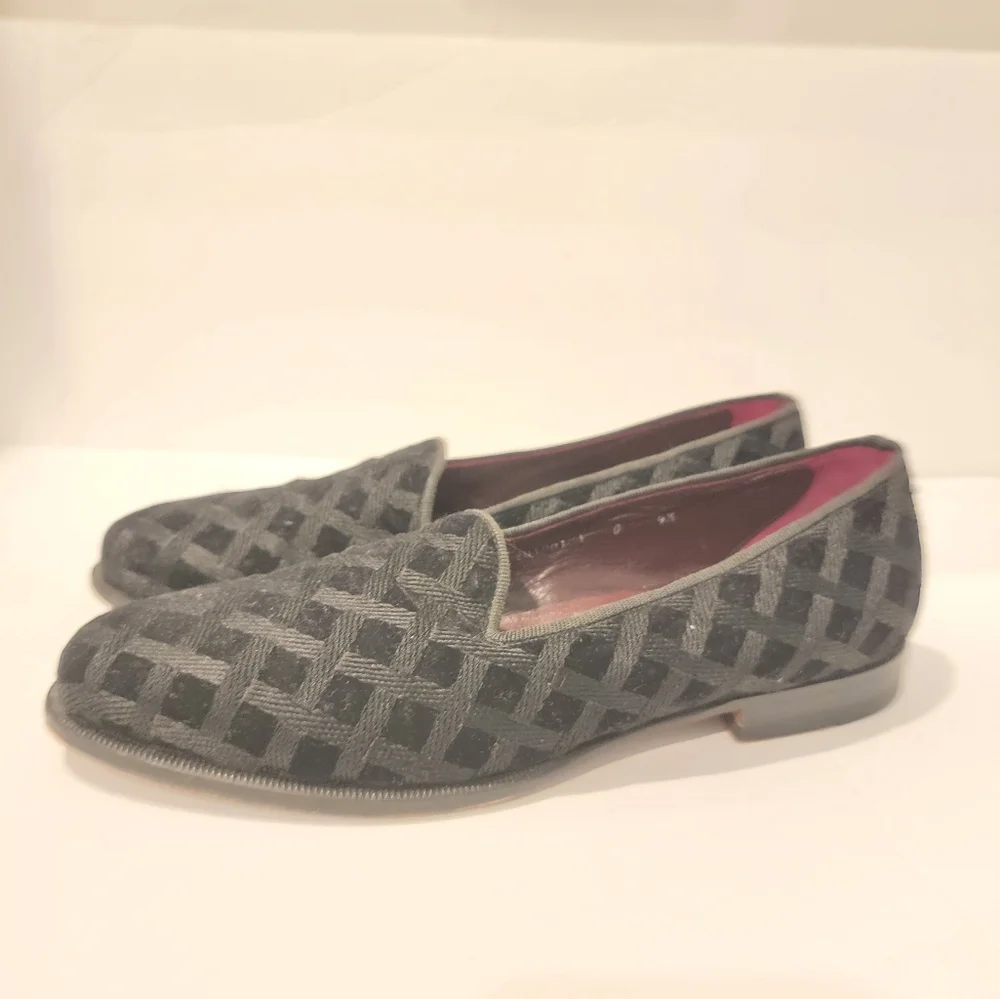 Santoni Tuxedo Black Velvet Loafers Santoni Mens size 9.5 italy dress slip on